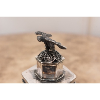 Srebrna Szkatuła - Cukiernica Basaminka - Srebro Rosja pr 84 - Orzeł